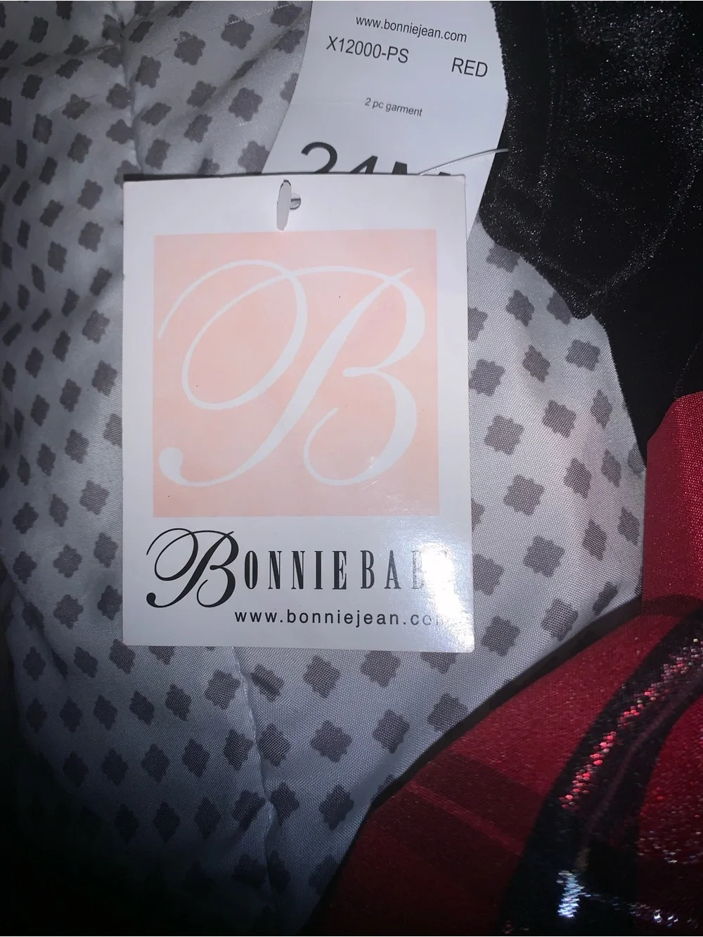 Bonnie Baby Black Velvet Top with Red Plaid Skirt